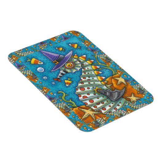 海のハロウィーン魚の下のキャンディーコーンシーホース マグネット (右側)