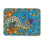 海のハロウィーン魚の下のキャンディーコーンシーホース マグネット (横)