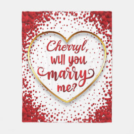 海のハート結婚の申し込み フリースブランケット