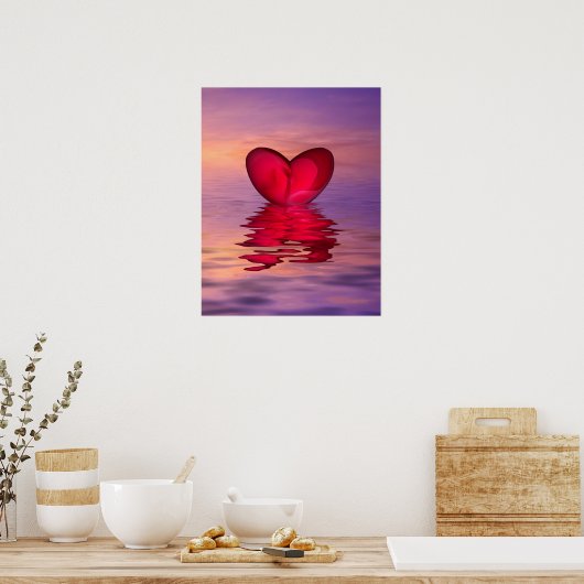 海のハート ポスター (キッチン)