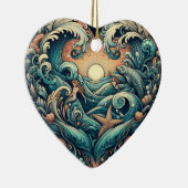 海のハート：人魚 セラミックオーナメント (右)