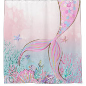 海のバスルームの装飾の下で、マーメイド シャワーカーテン (正面)