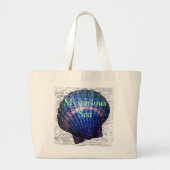 海のバッグと海 ラージトートバッグ (正面)