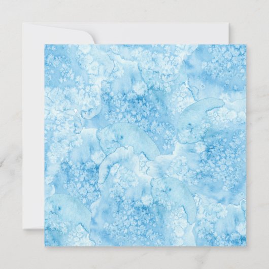 海のバプテスマの下の青と金ゴールド 招待状 (裏面)