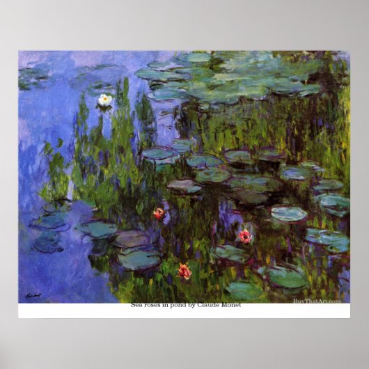 海のバラインポンドバイクロードモネ ポスター (正面)