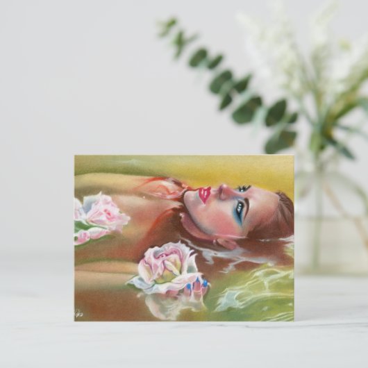 海のバラ美しい人魚はがき ポストカード (スタンド正面)