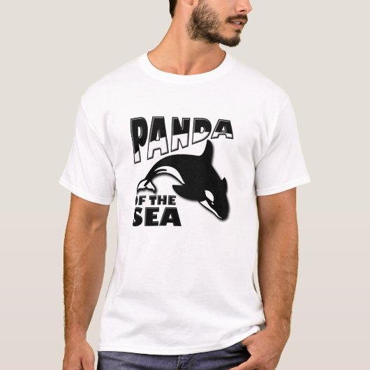 海のパンダ面白いTシャツ Tシャツ (正面)