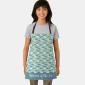 海のパーソナライズされた石板ブルー エプロン (インサイチュ)