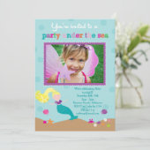 海のパーティの招待状の下の人魚 招待状 (スタンド正面)
