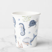 海のパーティーの下で，海動物 紙コップ (裏面)