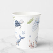 海のパーティーの下で，海動物 紙コップ (右)