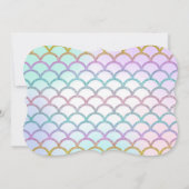 海のパーティーの下の人魚の誕生日の招待状 招待状 (裏面)