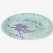 海のパーティーの紙皿の下の人魚 ペーパープレート (アングル)