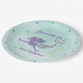 海のパーティーの紙皿の下の人魚 ペーパープレート (アングル)