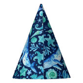 海のパーティー水色の下 パーティーハット (裏面)