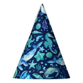 海のパーティー水色の下 パーティーハット (左)