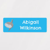 海のヒメダイmola molaかわいい漫画パーソナライズされた ラベル (デザイン1)