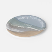 海のビーチおよび波 ペーパープレート (アングル)