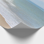 海のビーチおよび波 ラッピングペーパー (角)