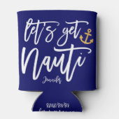 海のビーチでの花嫁の独身最後の夜のパーティー 缶クーラー (裏面)