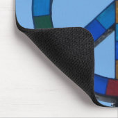 海のビーチのピースサイン マウスパッド (コーナー)