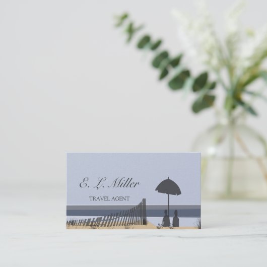 海のビーチの休暇熱帯旅行コンサルタント 名刺 (スタンド正面)