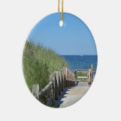 海のビーチの写真 セラミックオーナメント (右)