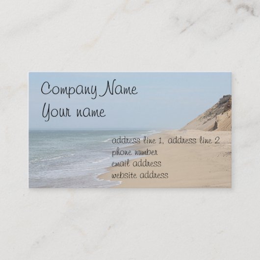 海のビーチの写真 名刺 (正面)