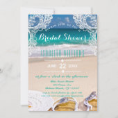 海のビーチの夏のブライダルシャワーの招待状 招待状 (正面)