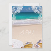 海のビーチの夏のブライダルシャワーの招待状 招待状 (裏面)