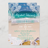 海のビーチの夏のブライダルシャワーの招待状 招待状 (正面/裏面)