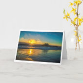 海のビーチの挨拶状 カード (黄色い花)