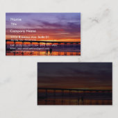 海のビーチの日没 名刺 (正面/裏面)