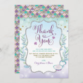 海のビーチの海のベビーシャワーの下の人魚 サンキューカード (正面/裏面)