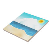 海のビーチの海岸の漫画の背景 タイル (側面)