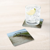 海のビーチの通路 スクエアペーパーコースター (インサイチュ)