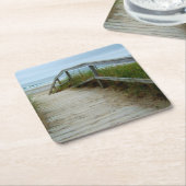 海のビーチの通路 スクエアペーパーコースター (アングル)