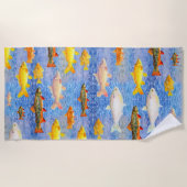 海のビーチカラフルタオルの魚の全体の多く ビーチタオル (正面)