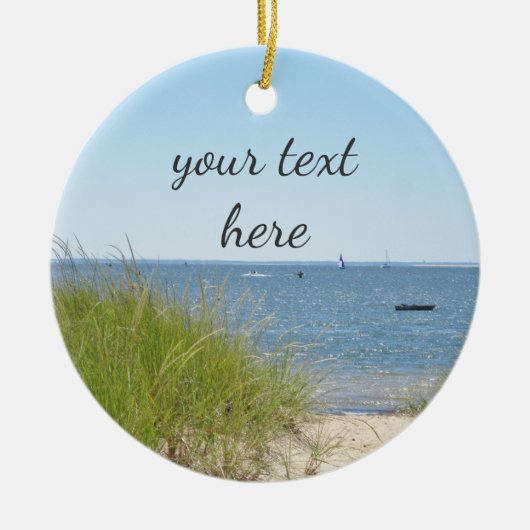 海のビーチ セラミックオーナメント (正面)