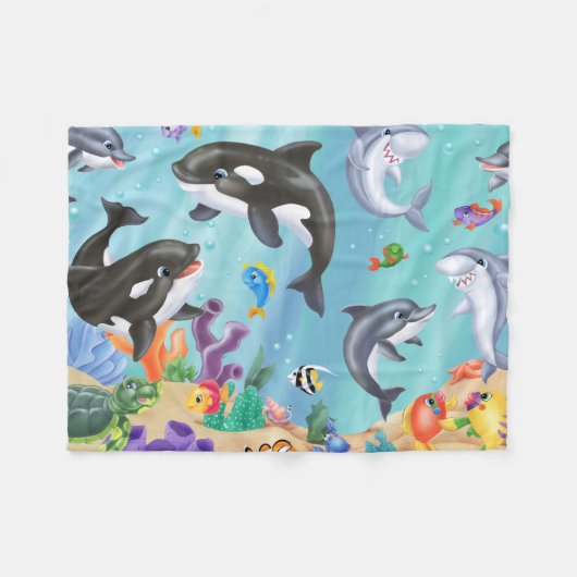 海のフランネル毛布の下 フリースブランケット (正面(横))