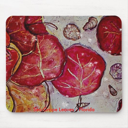海のブドウの葉-フロリダ マウスパッド (正面)
