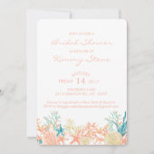 海のブライダルシャワーの招待の下の水色 招待状 (正面)