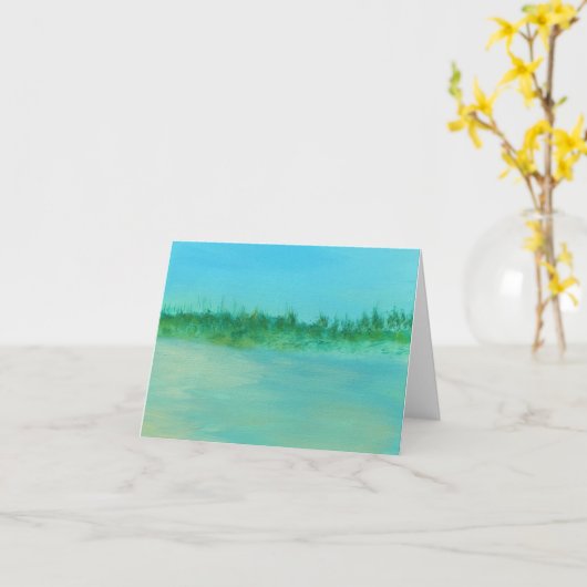 海のブランクのメッセージカードによる時 カード (黄色い花)