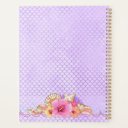 海のブルネットの人魚と海のシェルの下で プランナー手帳 (裏面)