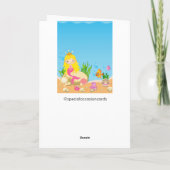 海のブロンド人魚グリーティングカードの下 カード (裏面)