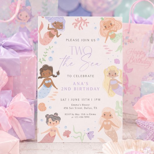 海のプリンセス2歳の誕生日おめでとう 招待状