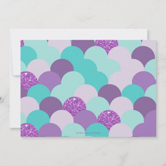 海のプールの下の人魚の誕生日パーティーの写真 招待状 (裏面)