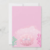 海のプールの下の猫マーメイドメイドパーティー 招待状 (裏面)