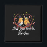 海のプーンの花嫁とグ結婚ロの中の魚を二つ減らす マグネット<br><div class="desc">海のプンの花嫁と花婿の結婚ジョークの中で二つ少ない魚</div>