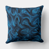 海のヘビ青い波フラクタルアート クッション (裏面)